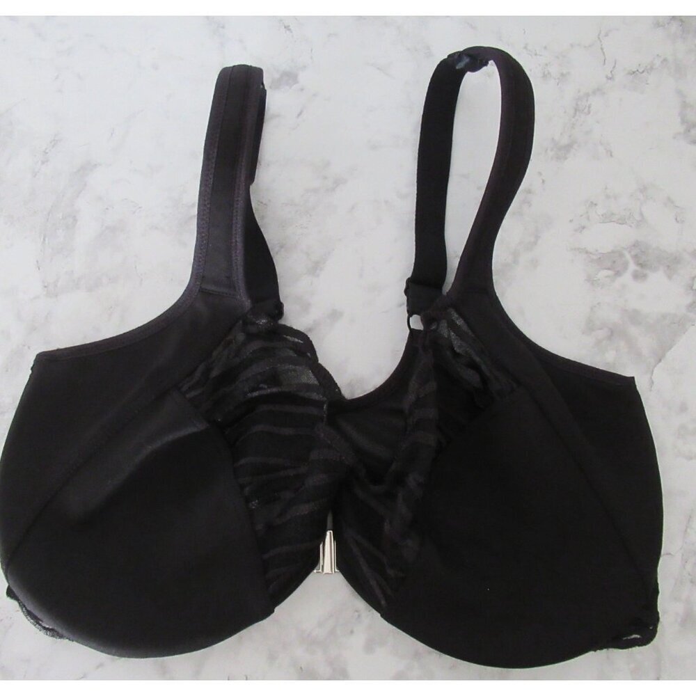 Paramour Bra 34DD Angie Front Closue Minimizer Black Underwire